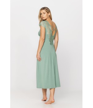 Camisón largo ajustado micromodal elástico color verde